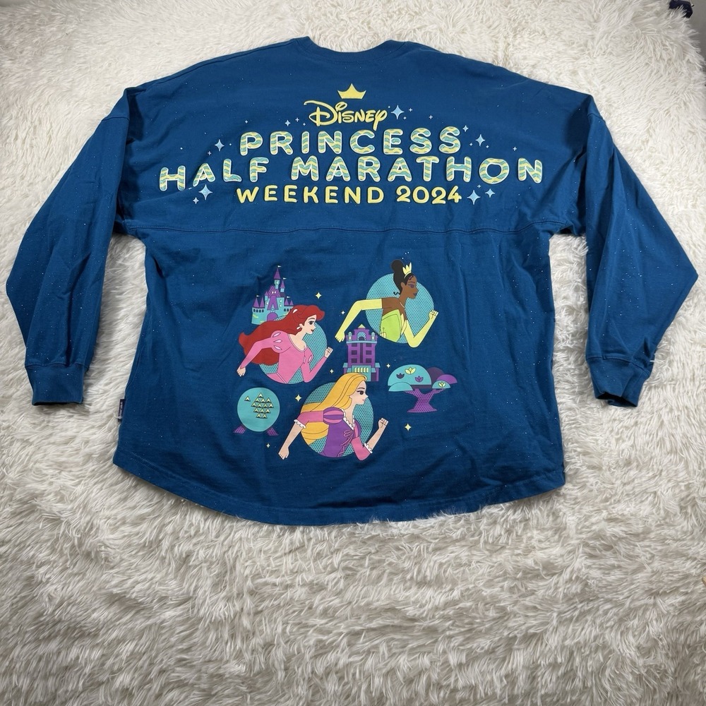 Disney Princess Half Marathon 2024‎ Spirit Jersey Shirt Adult XL Blue Sweatshirt
